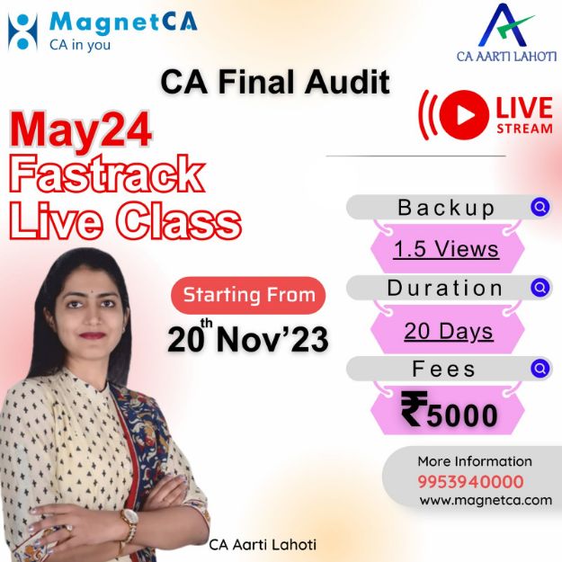 Picture of CA FINAL AUDIT - FULL SYLLABUS - FAST TRACK - LIVE BATCH (May 24)
